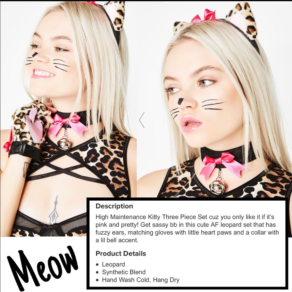 ✨LAST SET✨3 Piece Sexy Cat Collar, Gloves & Ears - Picture 2 of 4